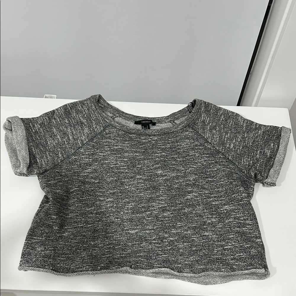 Gray Cropped Shirt